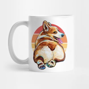 Retro Sunset Corgi Butt by Robert Phelps Mug